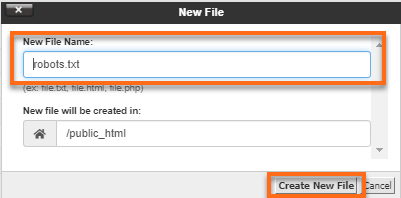 create robots.txt file