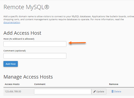 远程 MySQL - 添加 IP 地址