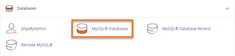 cPanel - MySQL Databases