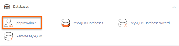 cPanel - phpMyAdmin