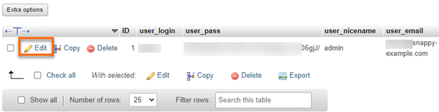 Edit WordPress Admin Password