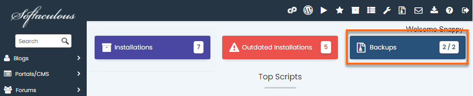 Softaculous Apps Installer - Backups Icon