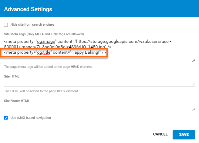 站点元标签 - og