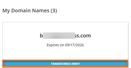 Customer Portal - Domains Tab Card View
