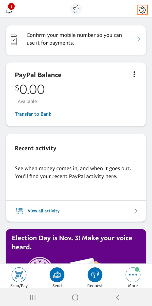 PayPal Mobile Menu