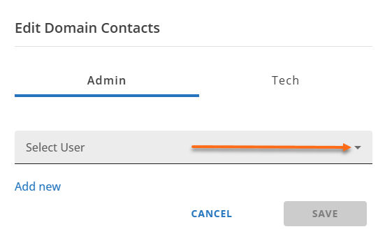 Select user dropdown