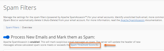 Spam Threshold Link