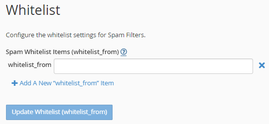 Whitelist - Enter email to whitelist