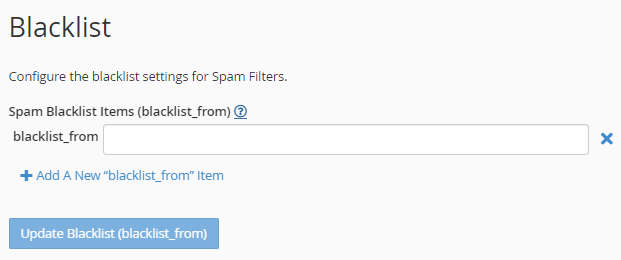 Blacklist - Enter email to blacklist