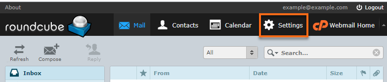 Roundcube - Settings