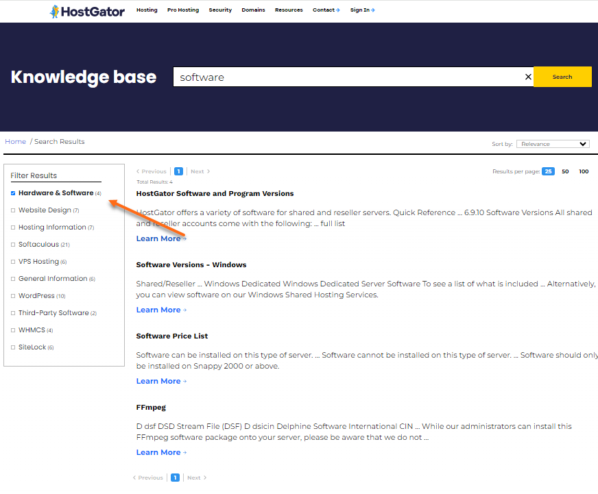 HostGator Search Portal - Browser by Topic - Search results