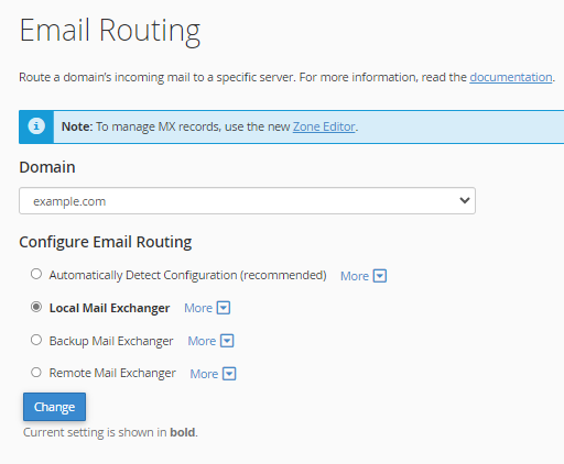 cPanel - Email Routing