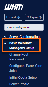 WHM 基础 WebHost Manager 设置