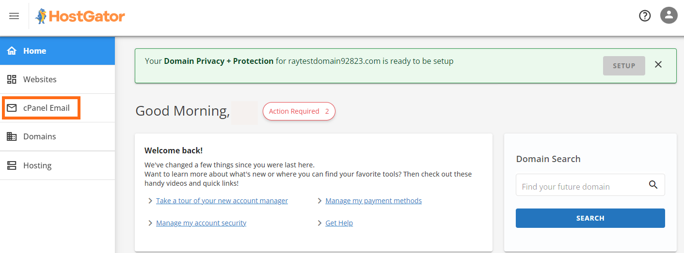Customer Portal - cPanel Email