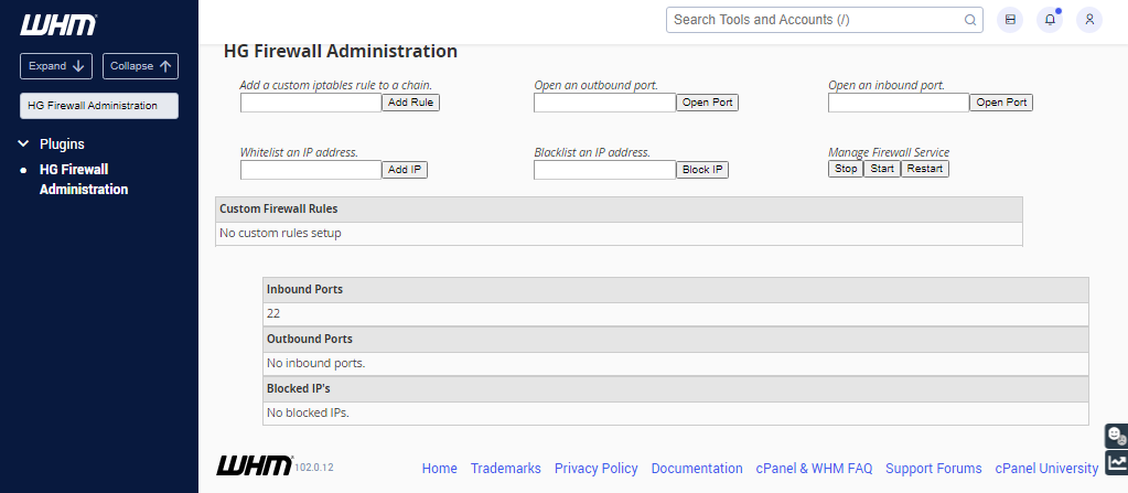 HostGator WHM HG 防火墙管理