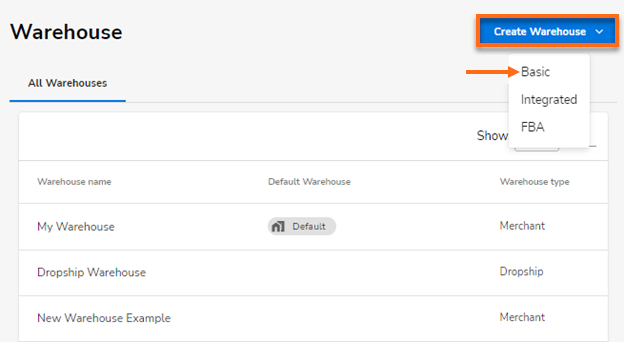 HostGator Ecomdash Create Warehouse Basic