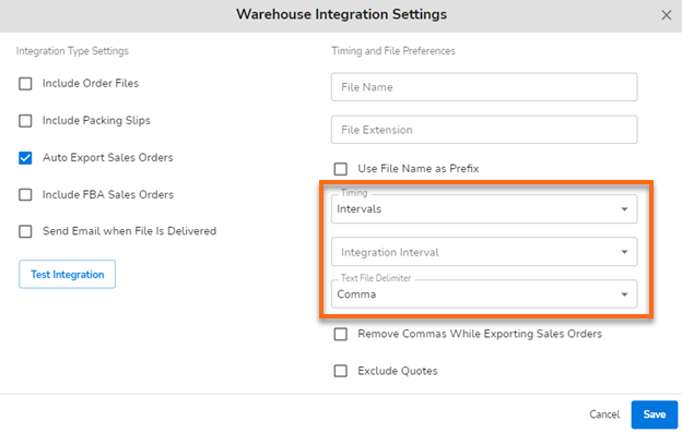 HostGator Ecomdash Set up an Order Export Feed - Timing and Integration Interval
