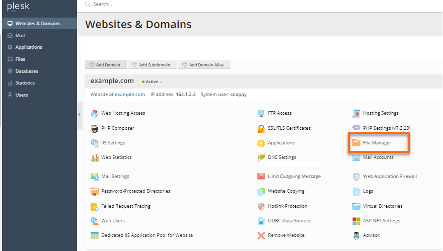 HostGator - Plesk File Manager