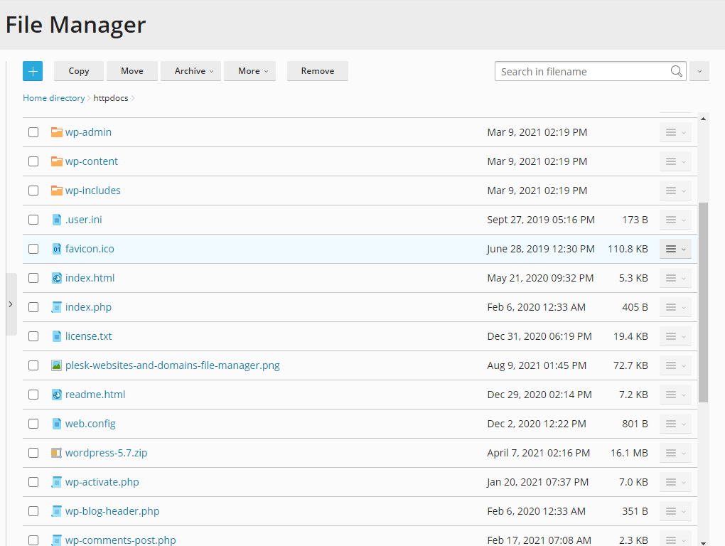 HostGator - Plesk File File Listings