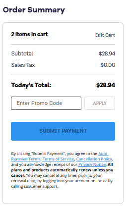 ccTLD registration - Submit Payment