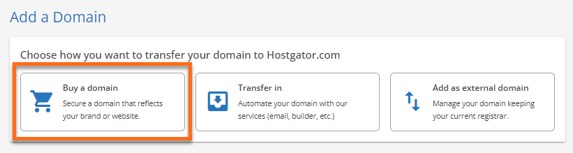Customer Portal - Buy a Domain