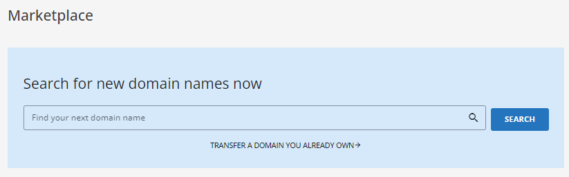 Customer Portal - Marketplace - Search Domain