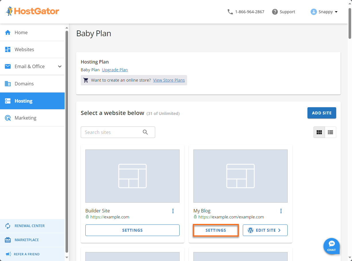 Customer Portal - Website Settings