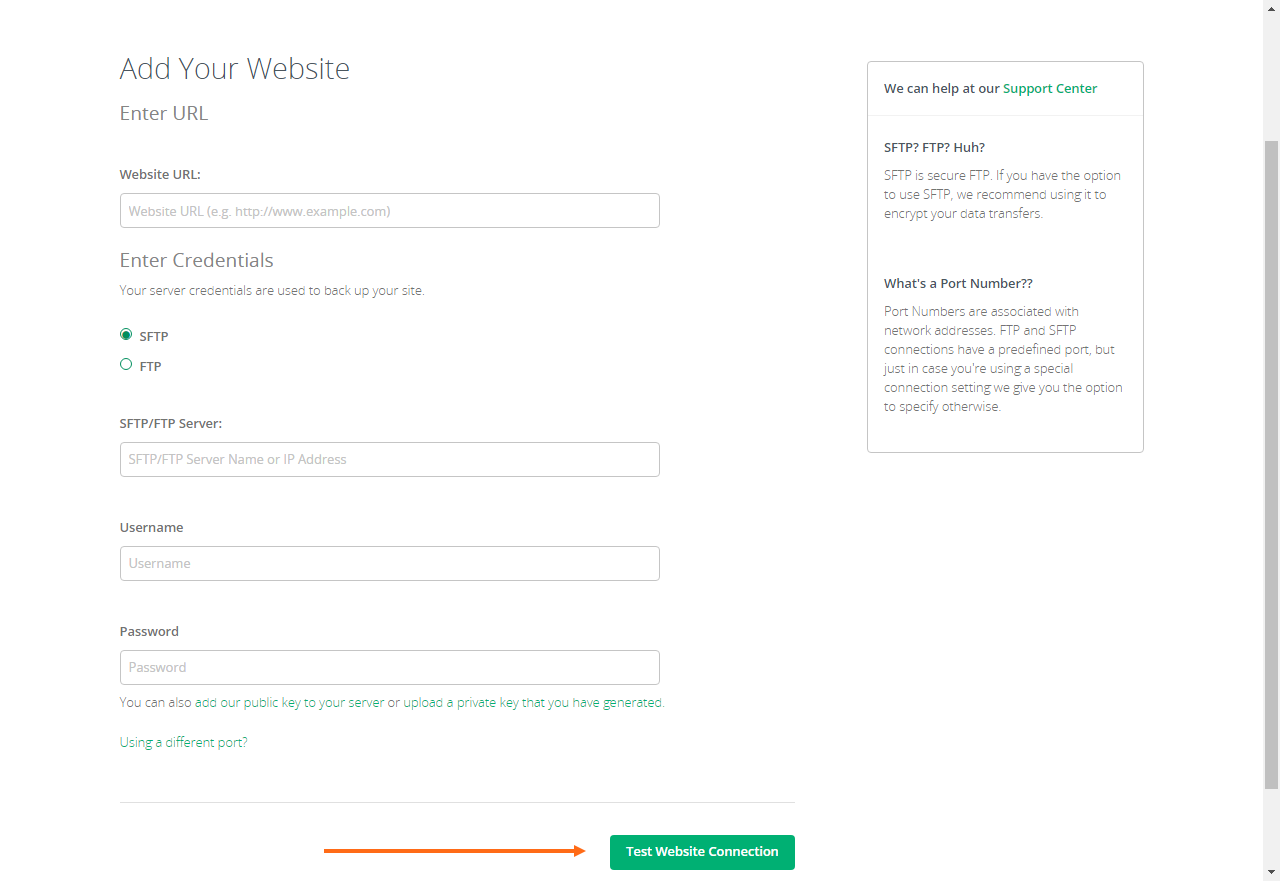 CodeGuard Test Connection