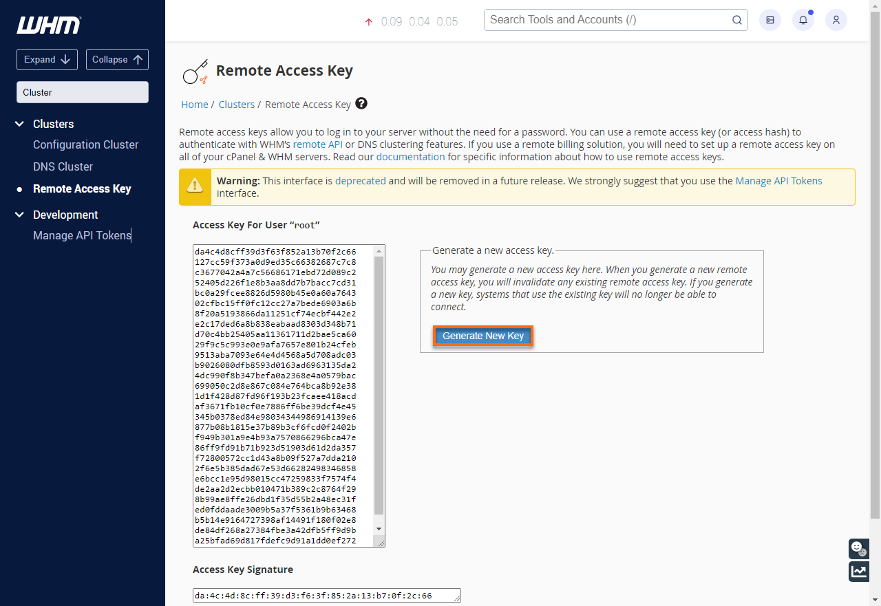HostGator Generate New Key