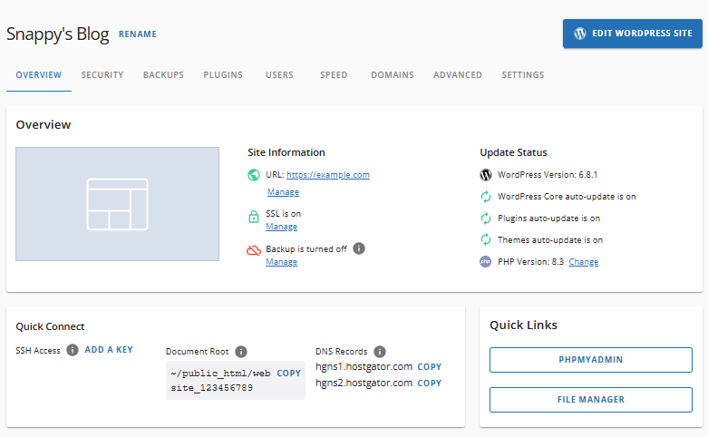 Single Sign-On - Website management tabs
