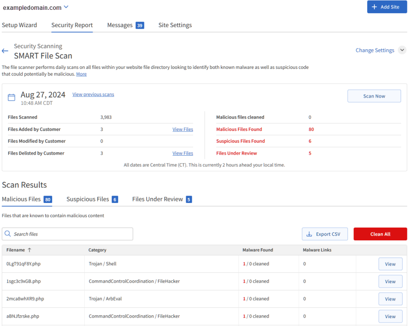 SiteLock - SMART File Scan