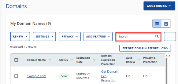 Summary View - Multiple domains