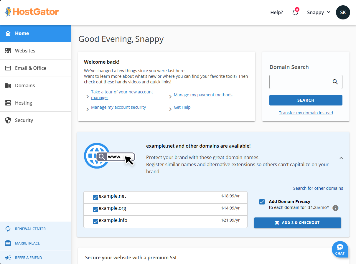 Customer Portal - Dashboard