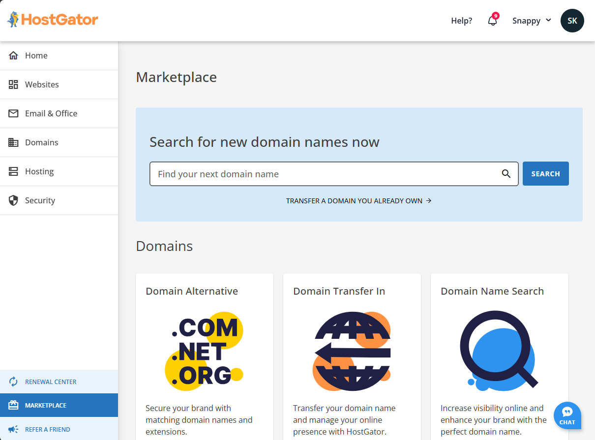 Customer Portal - Marketplace tab