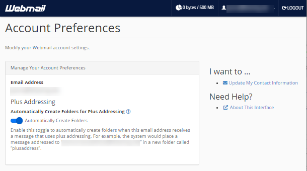 Webmail - Account Preferences
