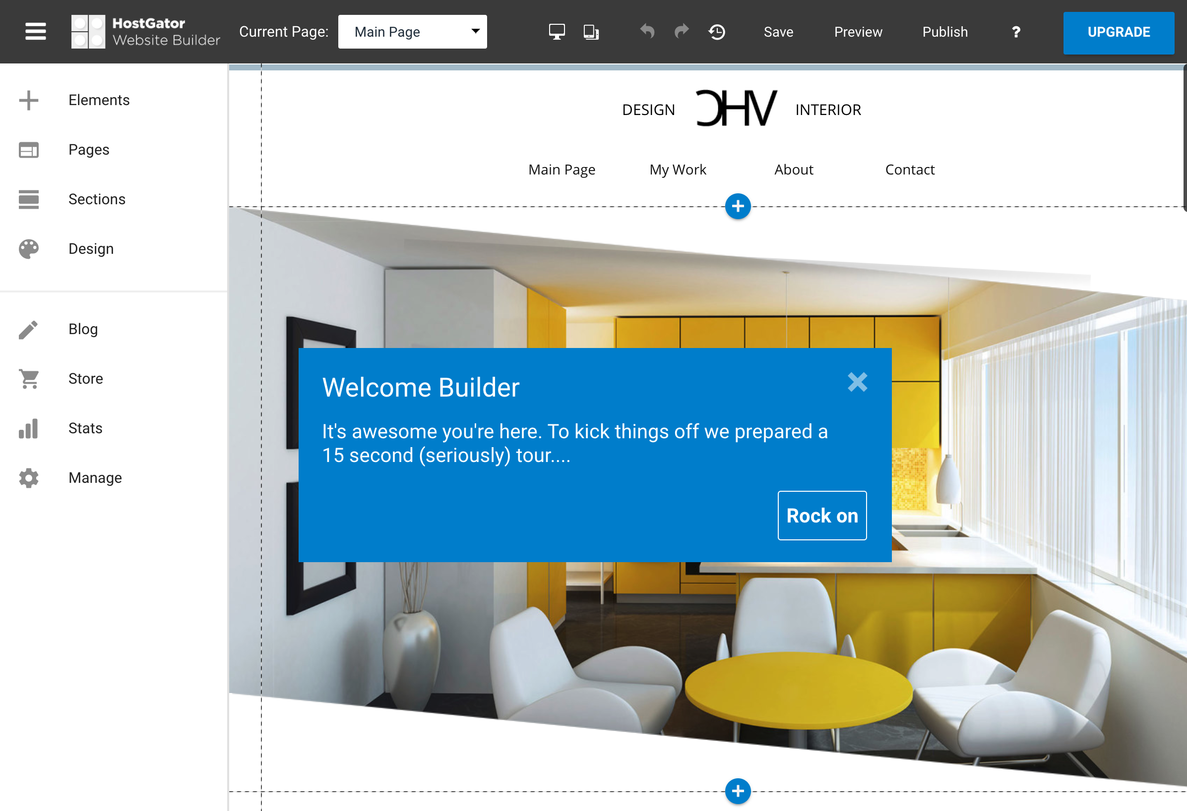 HostGator Website Builder Select a Template