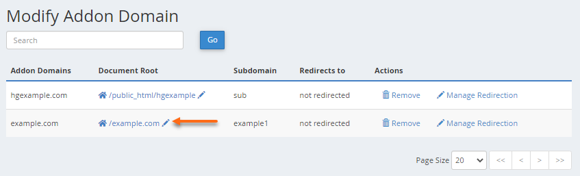 Domains - Addon Domains