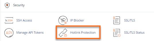 cPanel - Hotlink Protection