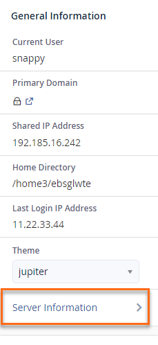 cPanel General information