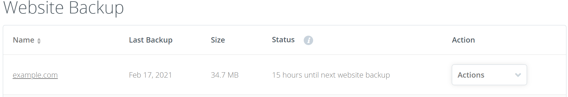 CodeGuard Website Backup Section