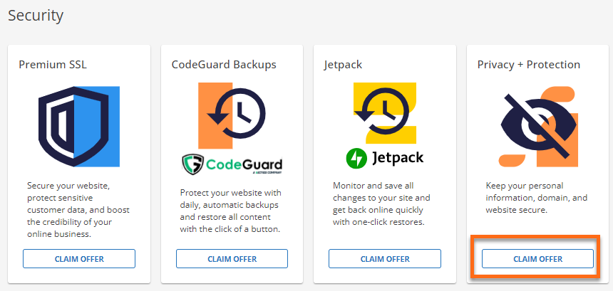 Marketplace - Privacy + Protection - Claim Offer
