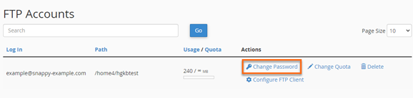 change FTP account password