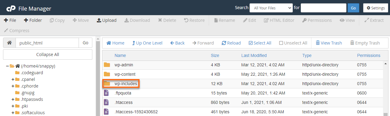 File Manager wp-includes