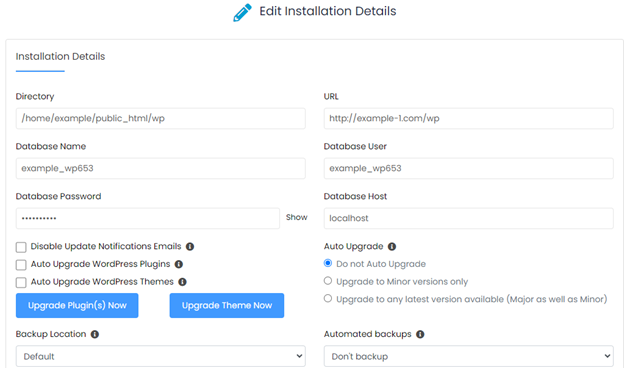 HostGator Softaculous Installation Details