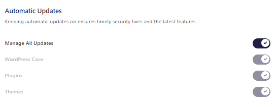 HostGator plugin - Settings tab - Automatic Updates