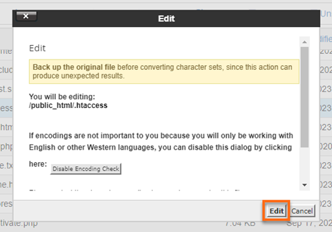文件管理器 .htaccess 编辑