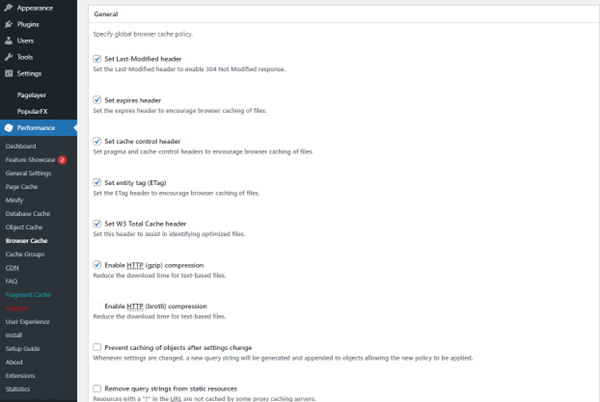 W3 Total Cache 常规设置