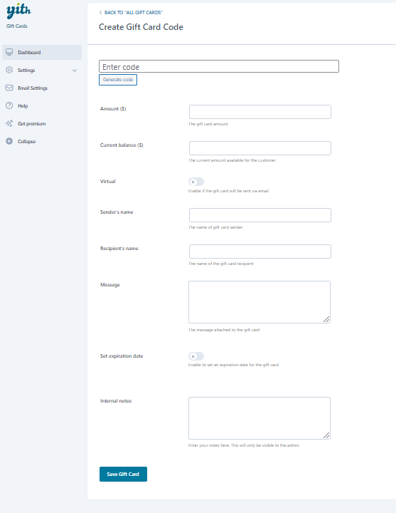 Fill out required fields