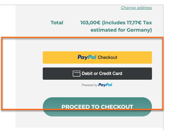 Addtional Payment option checkout page