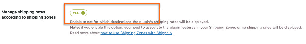 Manage shipping rates